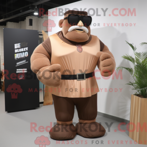 Brown Strongman mascot...