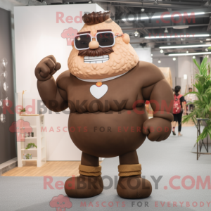 Brown Strongman mascot...