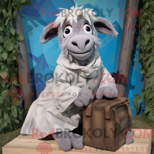 Gray Angora Goat mascot...