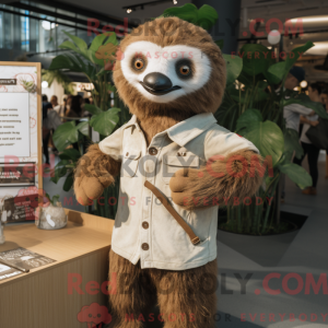 Tan Sloth mascot costume...