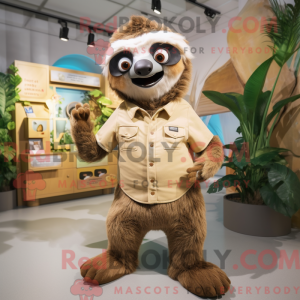 Tan Sloth mascot costume...