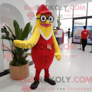 Red Baa mascot costume...