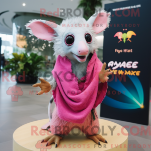 Pink Aye-Aye maskot kostume...