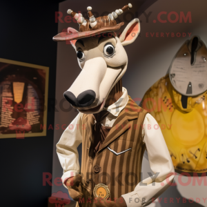 Creme Okapi maskot kostume...