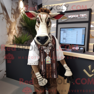 Creme Okapi maskot kostume...