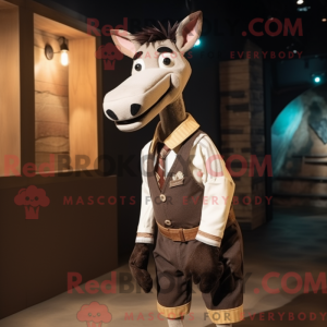 Cream Okapi mascot costume...