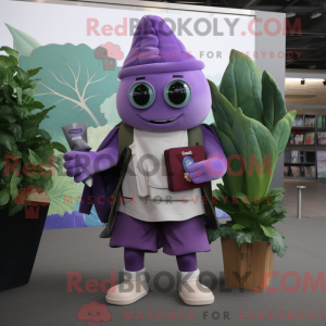Lilla spinat maskot kostume...