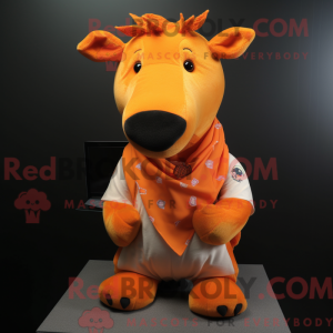 Orange Tapir mascot costume...