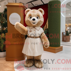 Beige bamse maskot kostume...