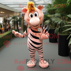 Peach Zebra mascot costume...