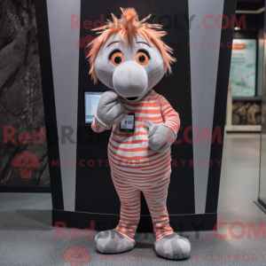 Peach Zebra mascot costume...