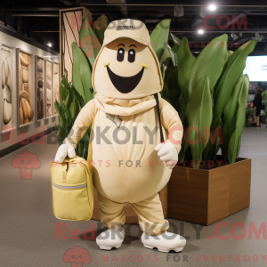 Beige Baa maskot kostume...