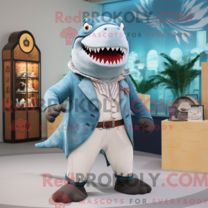 Sky Blue Megalodon mascot...