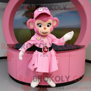 Pink Capuchin Monkey maskot...