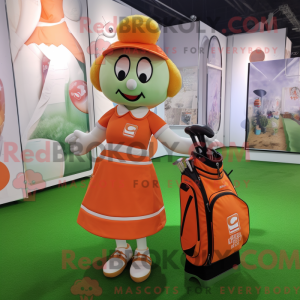 Orange Golf Bag maskot...