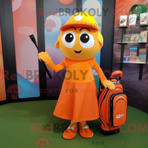 Orange Golf Bag maskot...