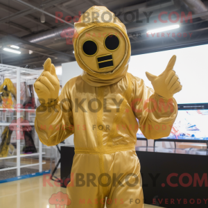 Gold Scarecrow mascot...