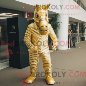 Gold Quagga mascot costume...