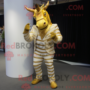 Gold Quagga mascot costume...