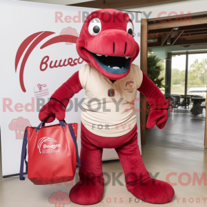 Rød Titanoboa maskot...