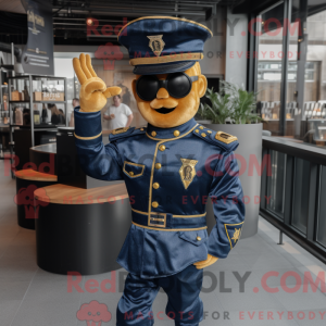 Gold Navy Soldier mascot...