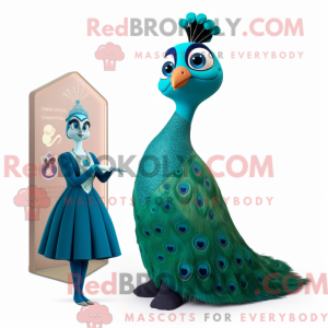 Teal Peacock Maskottchen...