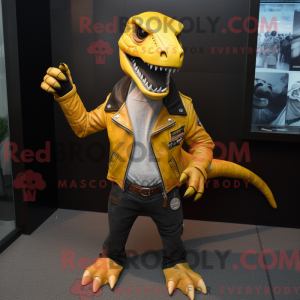 Yellow Velociraptor mascot...