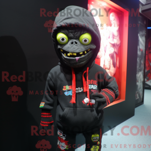 Sort Zombie maskot kostume...