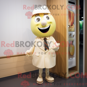 Cream Apple mascot costume...