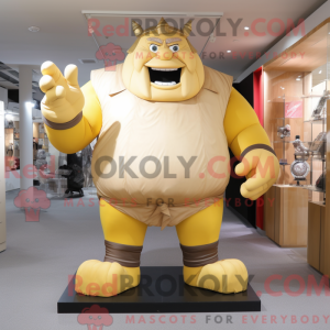 Gold Strongman mascot...