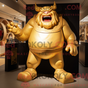 Gold Strongman mascot...