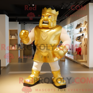 Gold Strongman mascot...