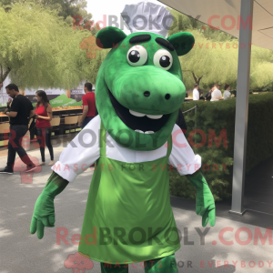 Green Steak mascot costume...