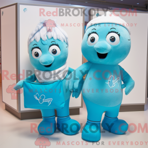 Postava maskota Cyan Pair...