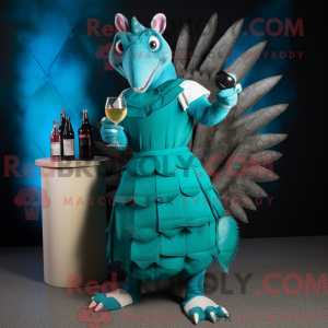 Teal Armadillo mascot...