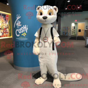 Cream Weasel maskot kostume...
