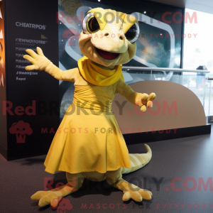 Gold Komodo Dragon mascot...