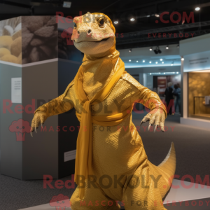 Gold Komodo Dragon mascot...