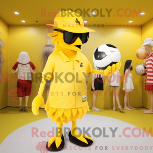 Yellow Eagle maskot kostume...