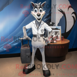 Sølv Gazelle maskot kostume...