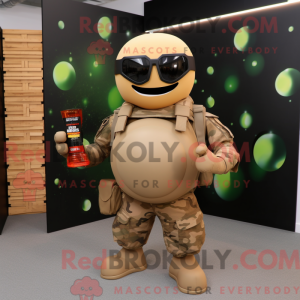 Tan Grenade mascot costume...