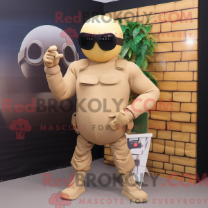 Tan Grenade mascot costume...