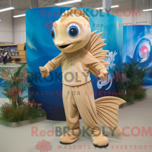 Beige Betta Fish mascot...