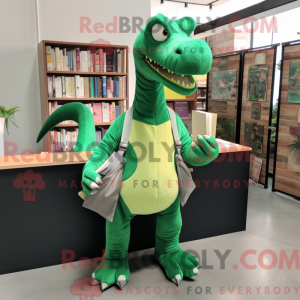 Grøn Diplodocus maskot...