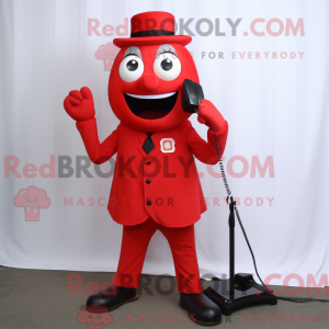 Rød telefon maskot kostume...
