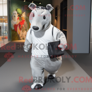 Sølv Tapir maskot kostume...