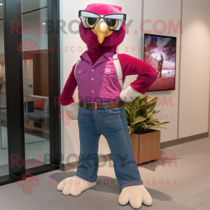 Magenta Falcon maskot drakt...