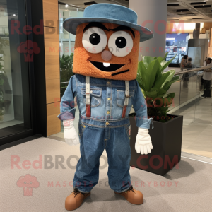 Rust Lasagna mascot costume character dressed with a Denim Shirt and Scarf clips