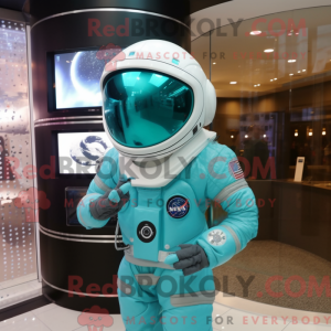 Turquoise Astronaut mascot...