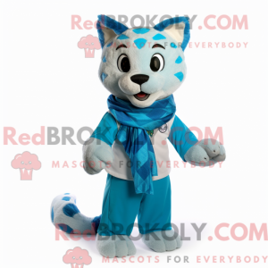Cyan Bobcat Maskottchen...